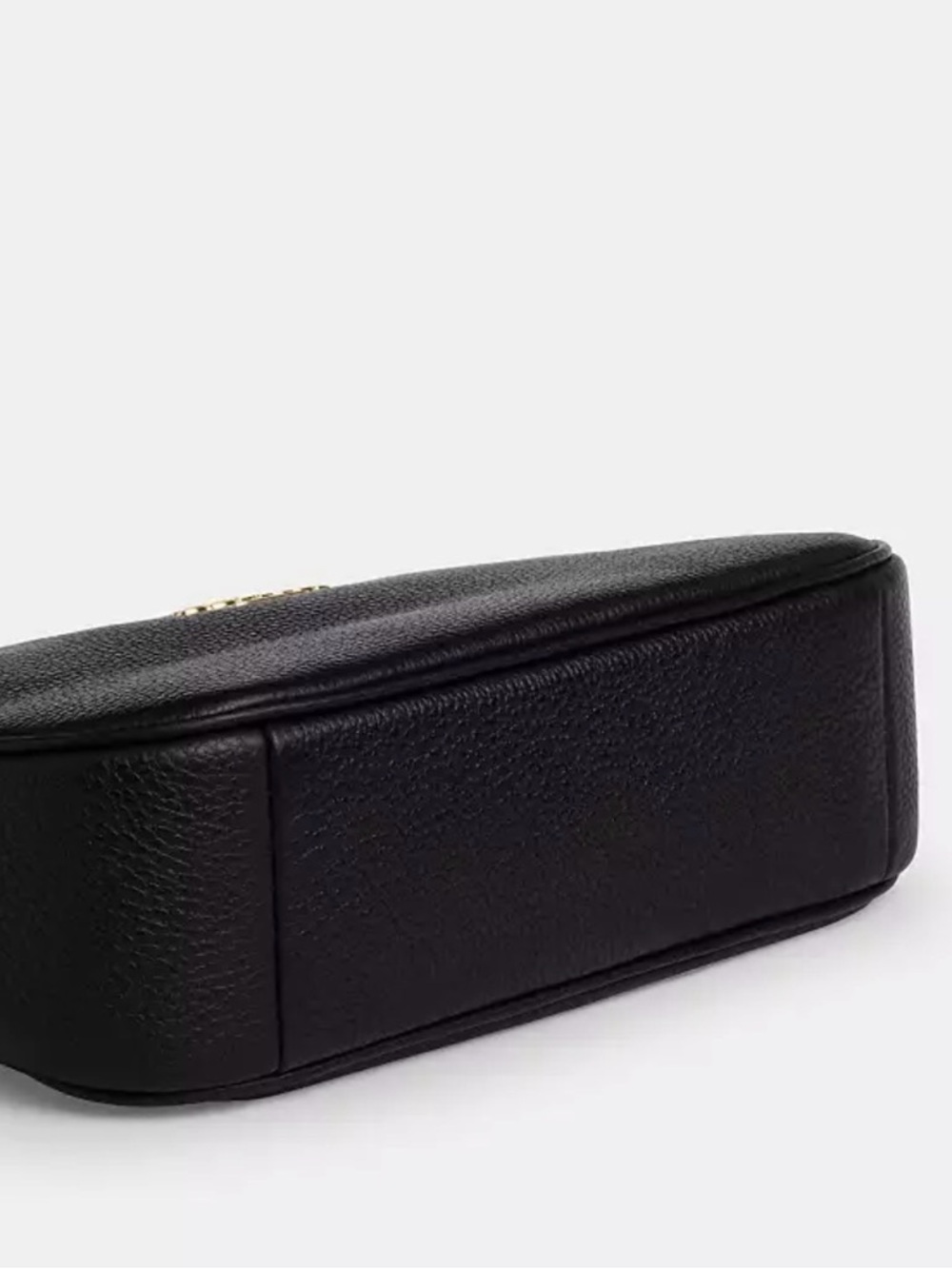 COACH Black Pebbled Leather Shoulder Bag with Gold Hardware - Picture 4 of 8